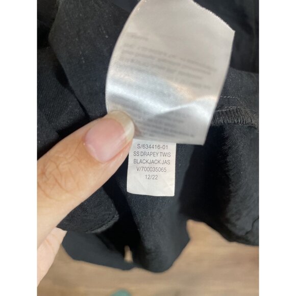 Old Navy Black Shirt Dress Size L Tall Button Front Drapey Cutouts Blackjack - Picture 4 of 9